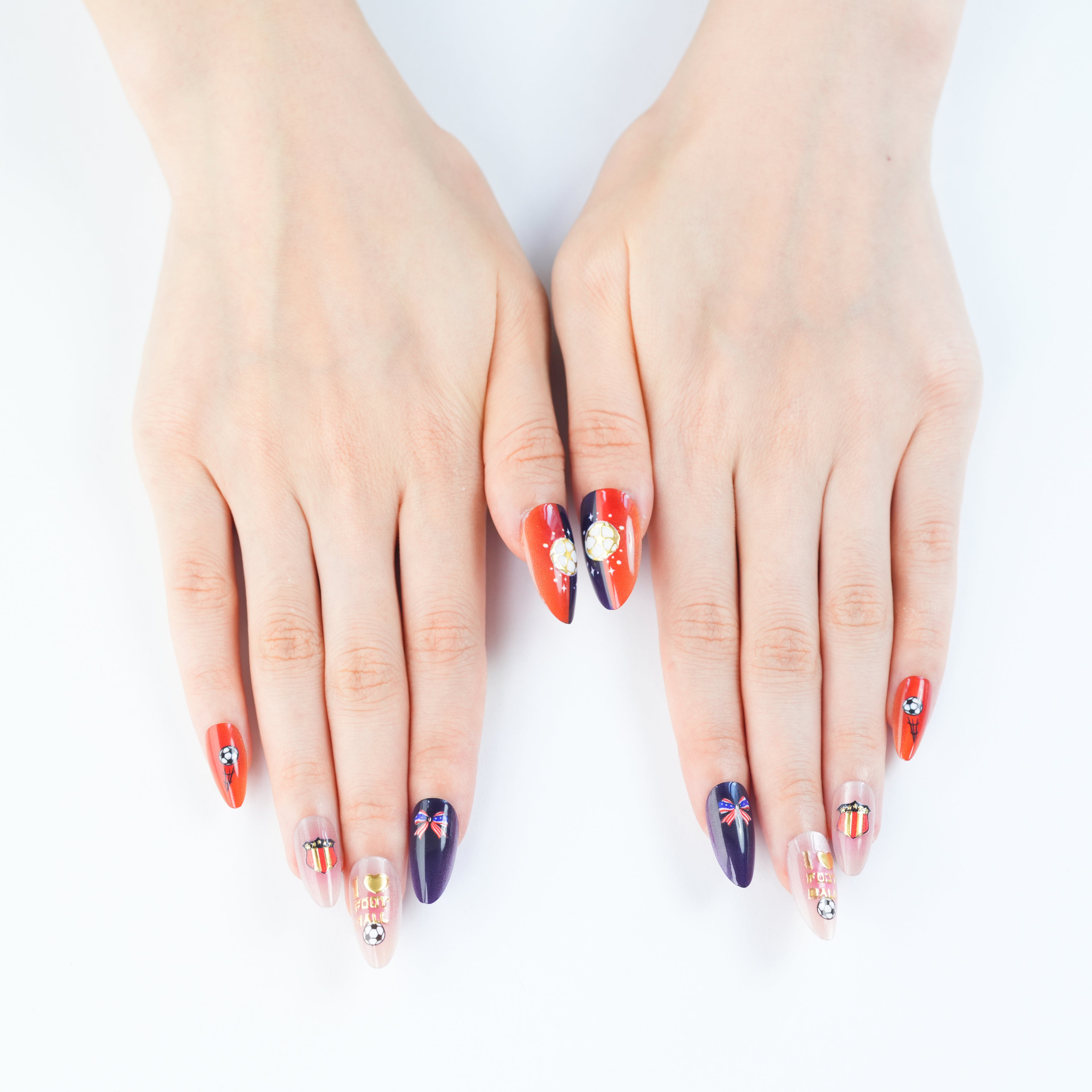 Uñas Press On artesanales del Mundial | Set de 24 piezas Reutilizables | Estilo Selección Inglaterra |Producto para Fans del Fútbol