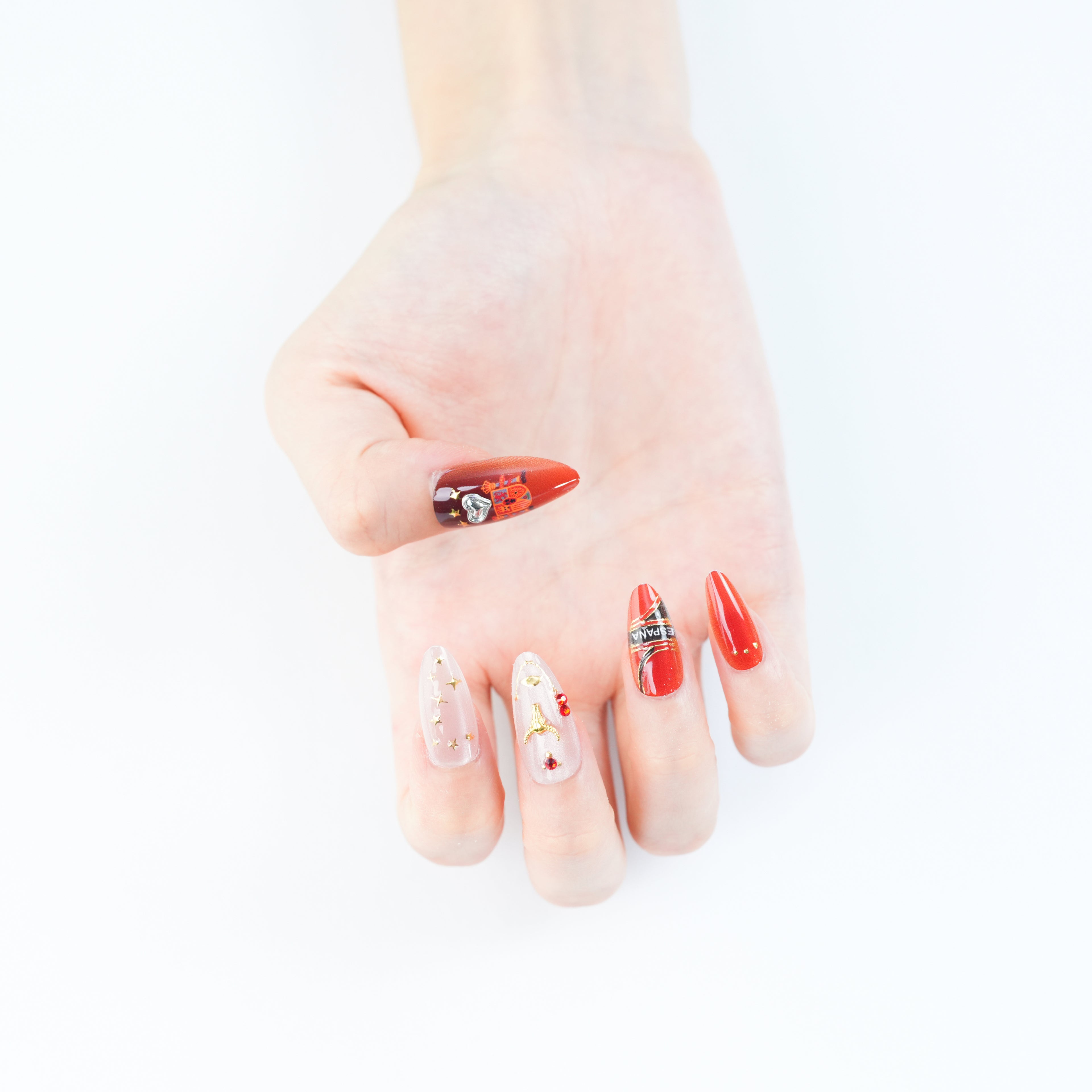 Uñas Press On artesanales del Mundial | Set de 24 piezas Reutilizables | Estilo Selección Española | Producto para Fans del Fútbol