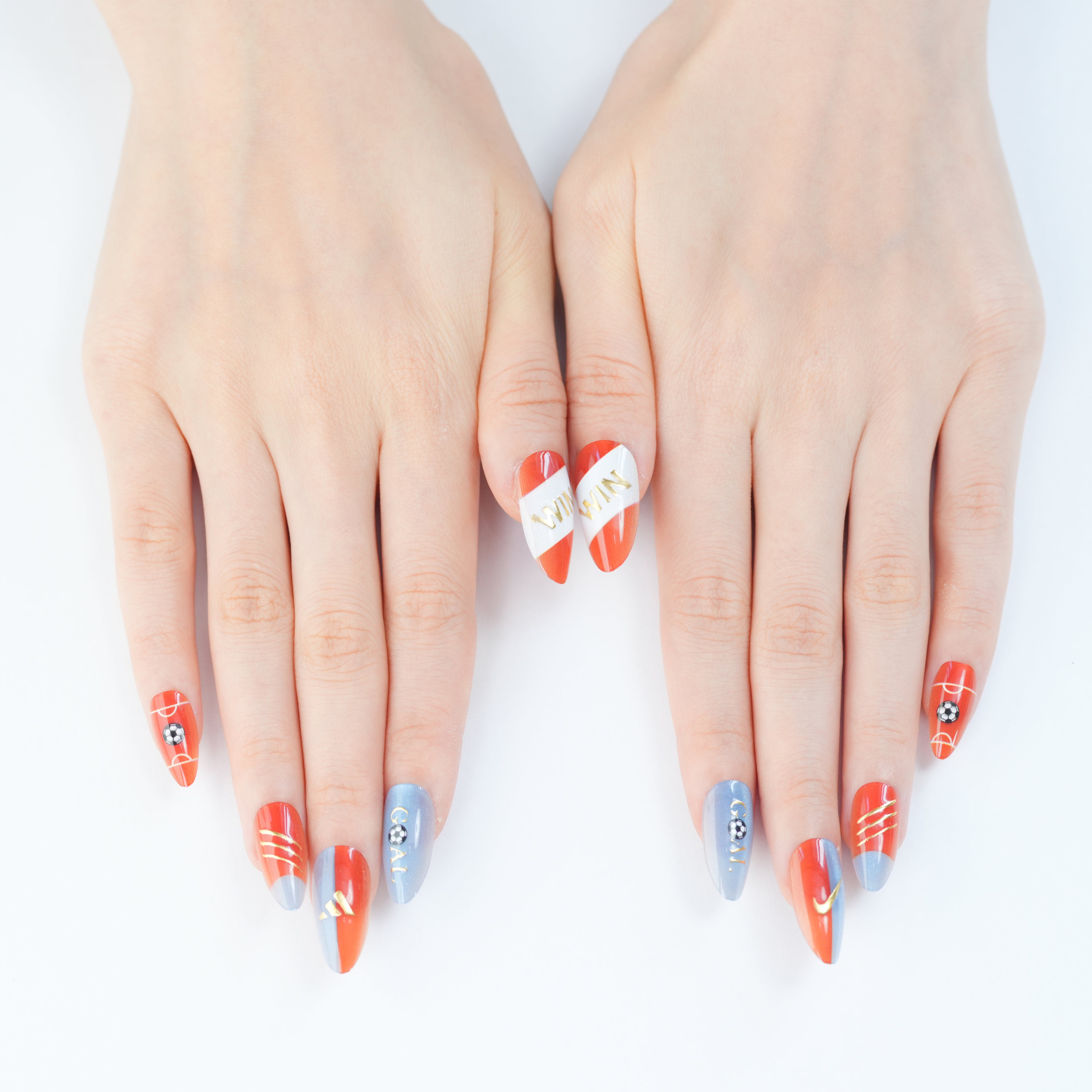 Uñas Press On artesanales del Mundial | Set de 24 piezas Reutilizables | Estilo Selección Países Bajos  | Producto para Fans del Fútbol