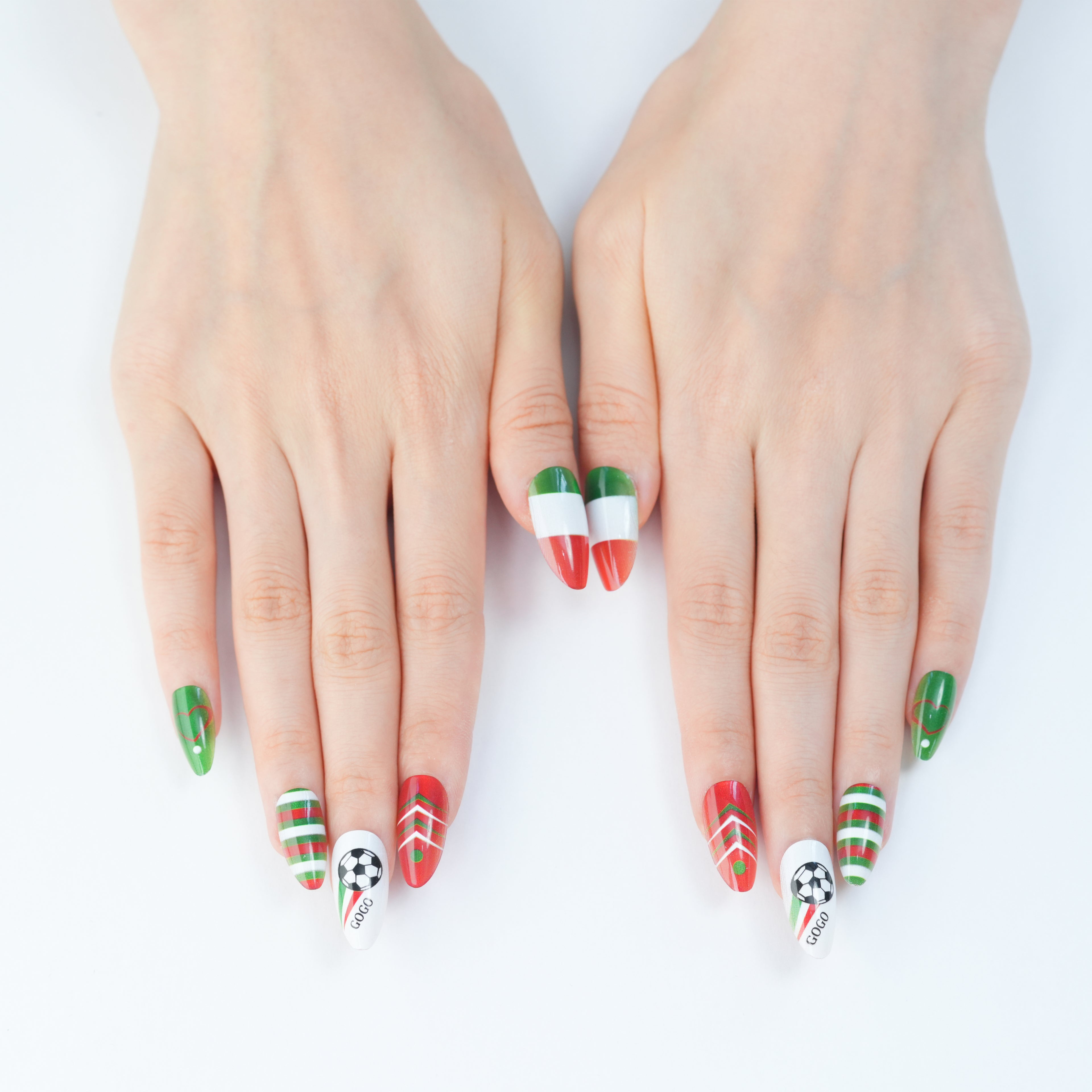 Uñas Press On artesanales del Mundial | Set de 24 piezas Reutilizables | Todos los países | Producto para Fans del Fútbol