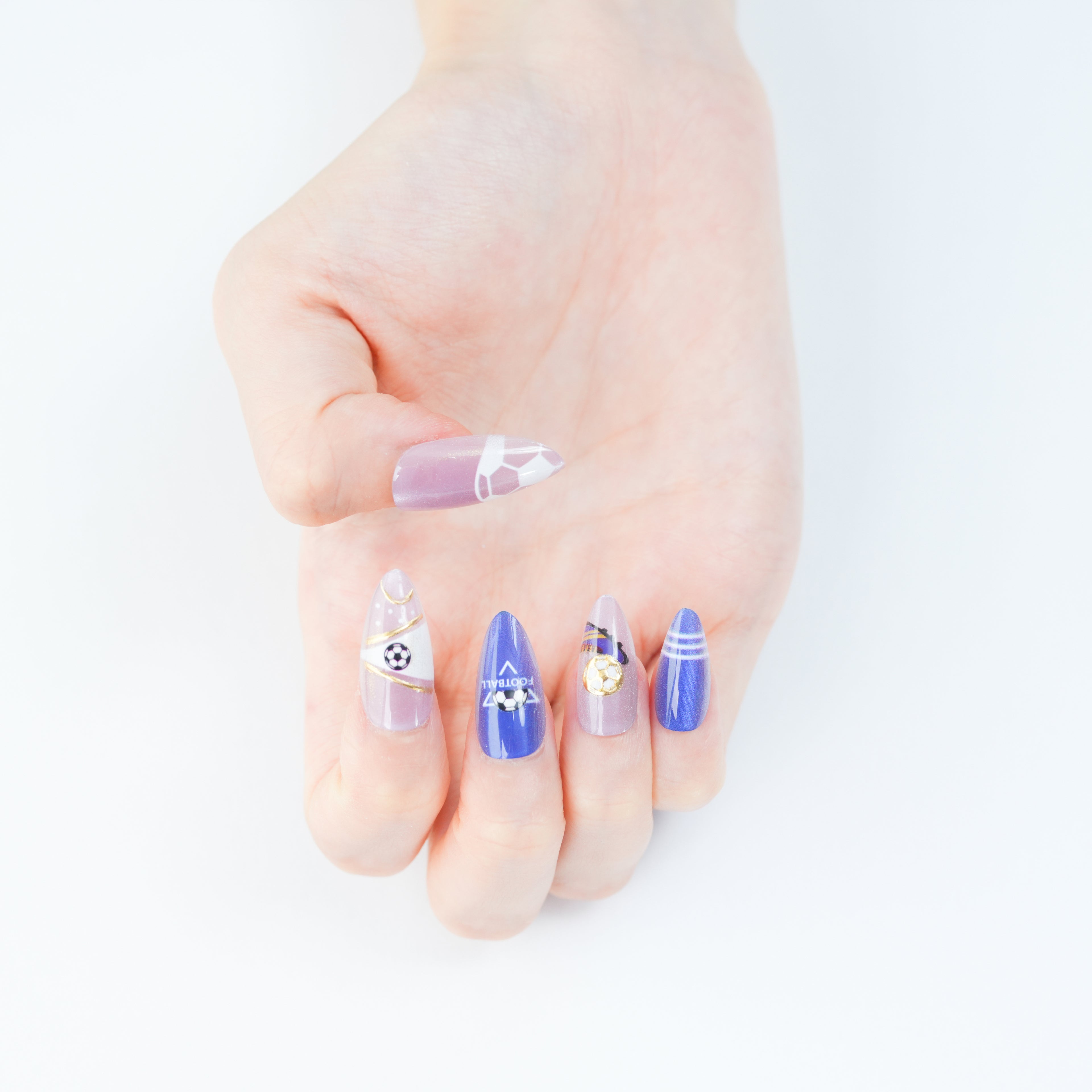 Uñas Press On artesanales del Mundial | Set de 24 piezas Reutilizables | Estilo Selección Francesa | Producto para Fans del Fútbol