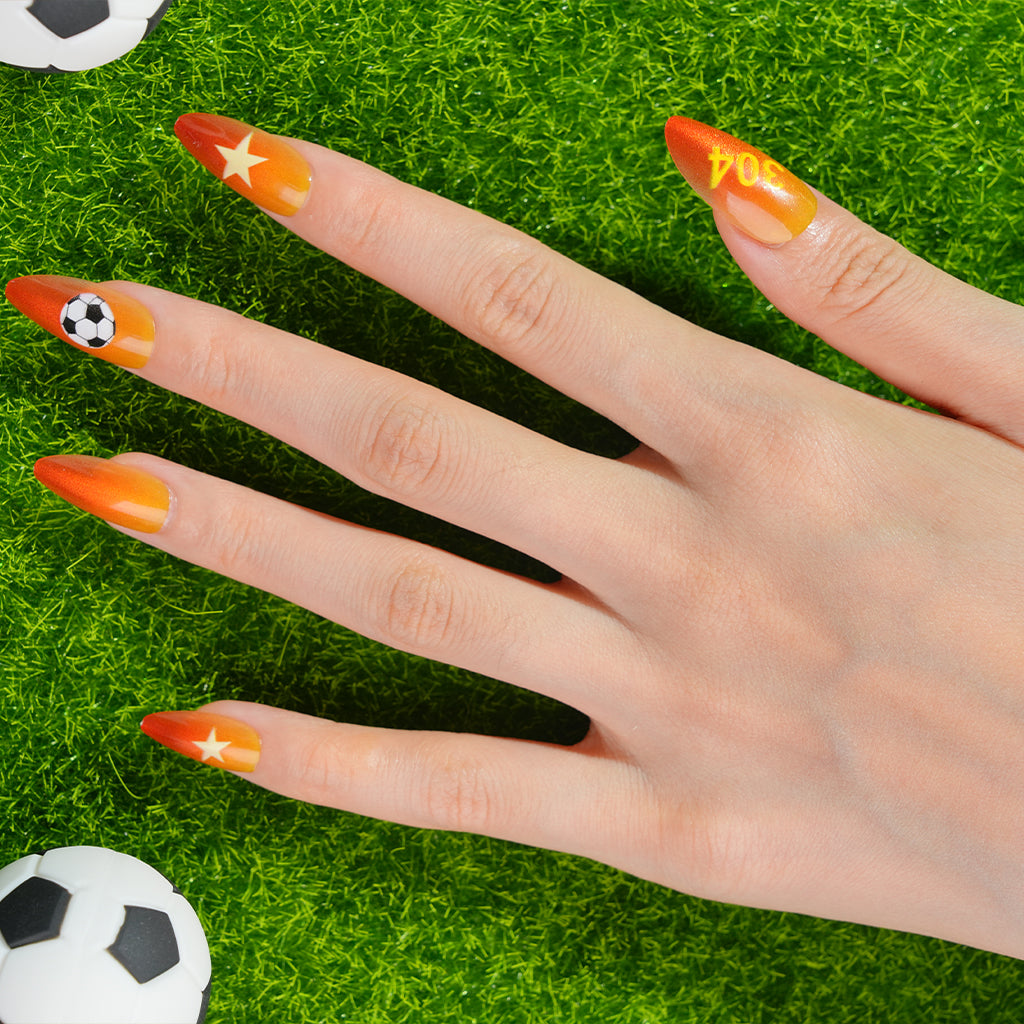 Uñas Press On artesanales del Mundial | Set de 24 piezas Reutilizables | Estilo Selección Española | Producto para Fans del Fútbol