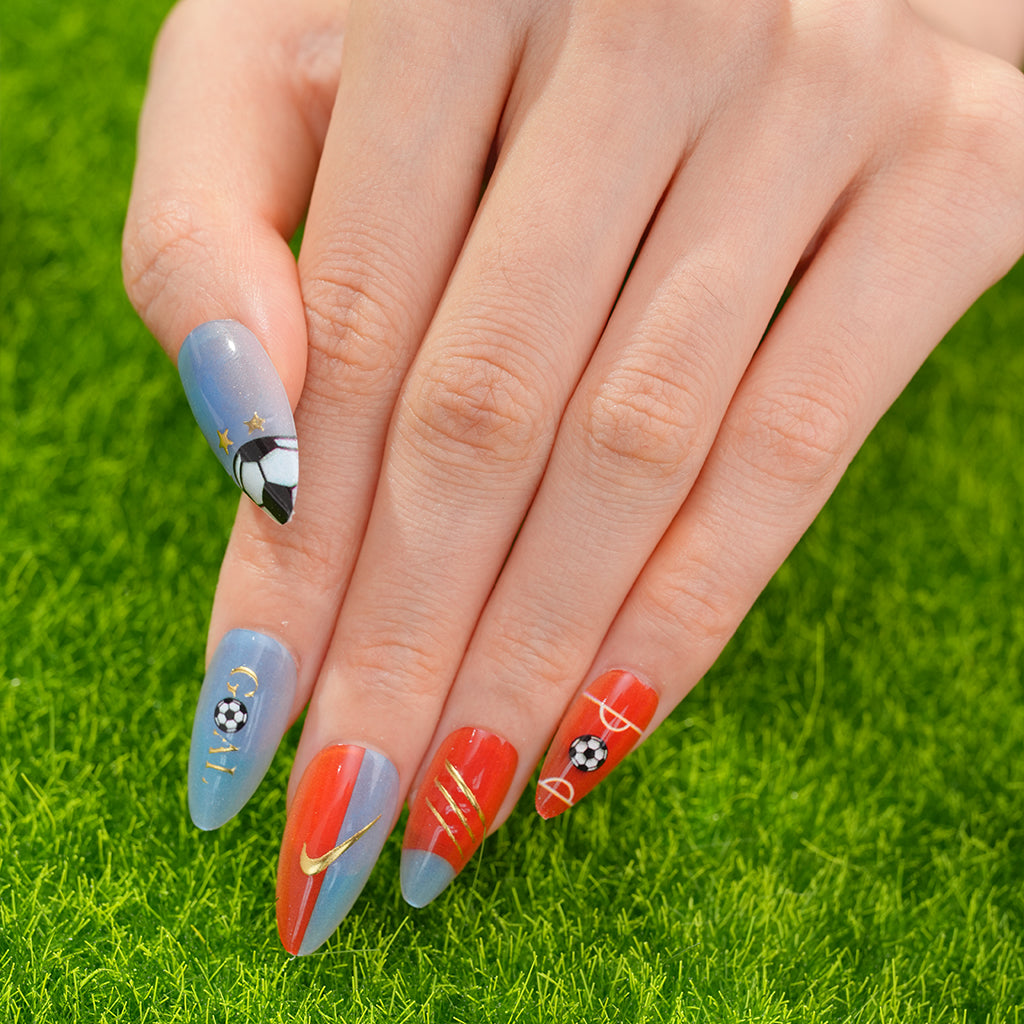 Uñas Press On artesanales del Mundial | Set de 24 piezas Reutilizables | Estilo Selección Países Bajos  | Producto para Fans del Fútbol