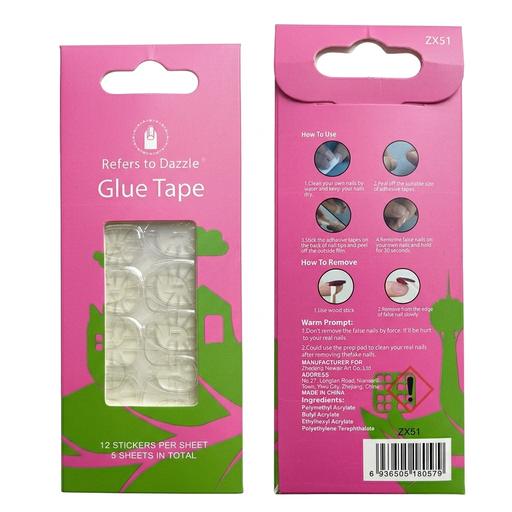 Adhesivos de Gelatina Premium para Uñas | 60 Piezas de Pegamento en Gel Extra Fuerte | No Daña la Uña y es Reutilizable | Set de 5 Planillas