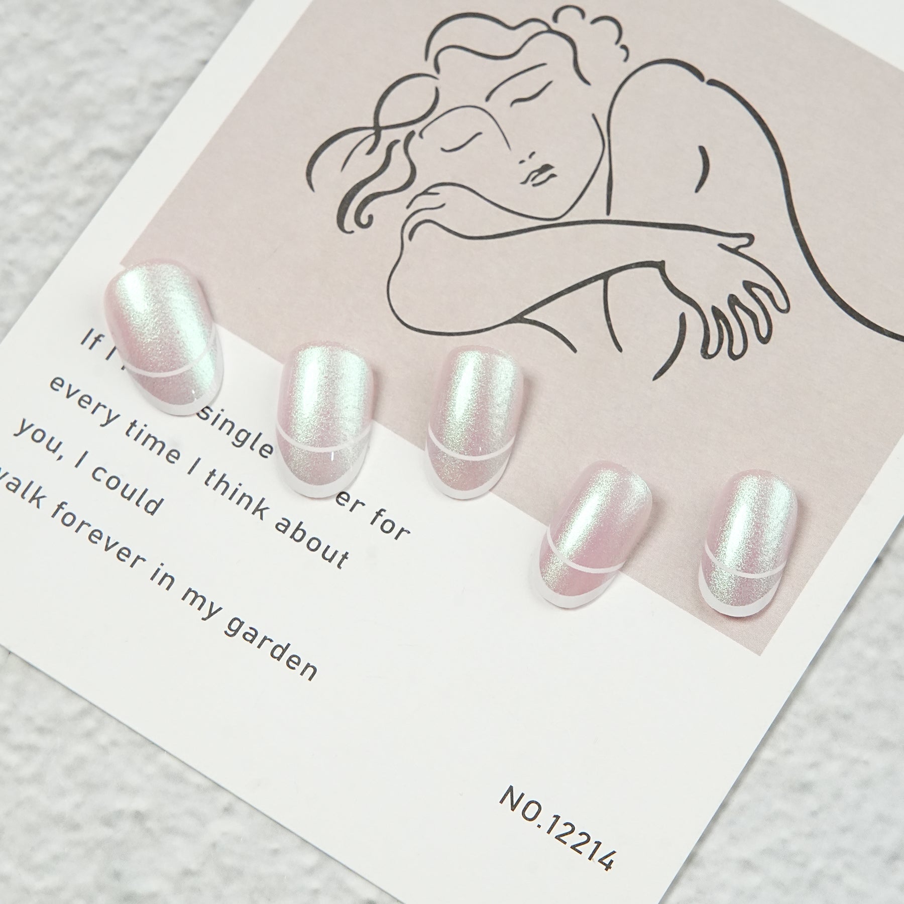 Uñas Press-On Artesanales Francesas Aurora | Elegante Forma Ovalada y Diseño Rosa Claro | Set de 24 Piezas con 2 Planillas de Gelatina | Reutilizables de ABS que No Dañan